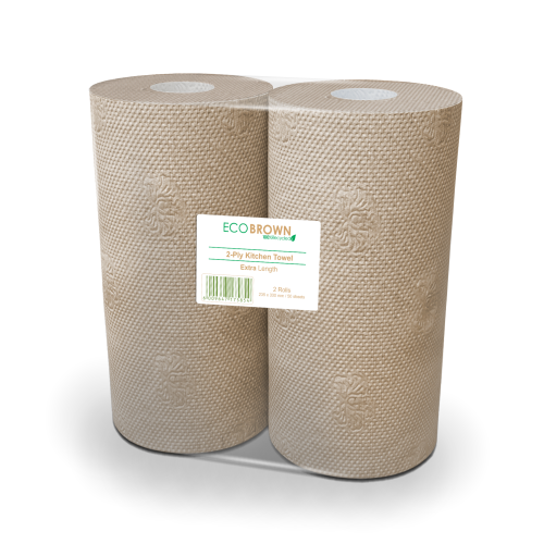 Eco Brown Kitchen Towel 60 2-Ply - 2 Pack