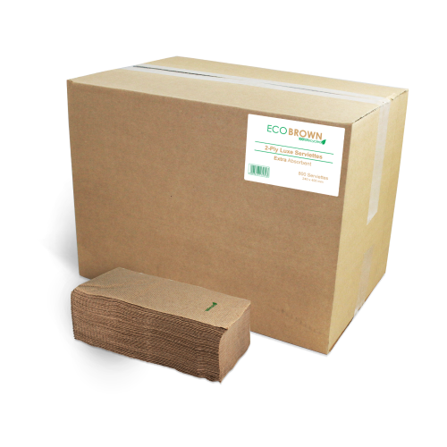 Eco Brown Luxe 240 Serviettes 2-Ply - 800 Per Box