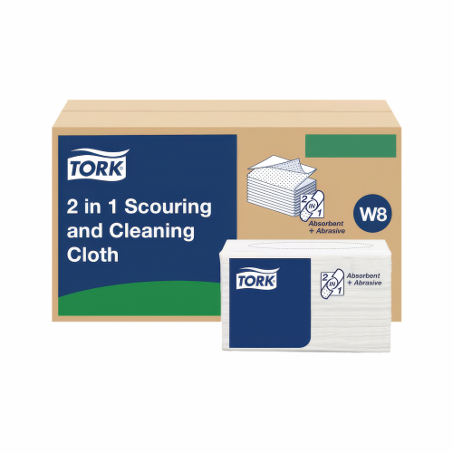 Tork 2 in 1 Scouring and Cleaning Cloth - White Tork 2 in 1 Scouring and Cleaning Cloth - White